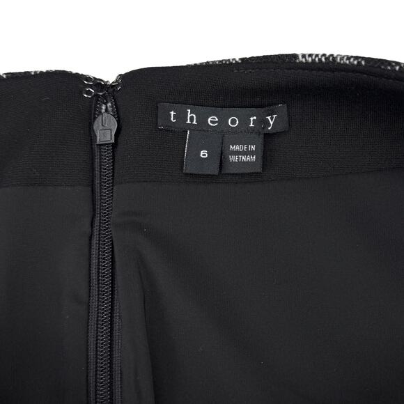 THEORY Navarro Chevron Wool Blend Pencil Skirt Size 6 - Picture 3 of 6